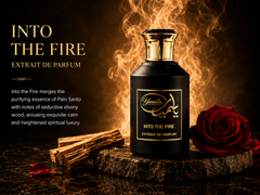 Into The Fire Extrait De Parfum 100ml – Luxury Woody Perfume with Palo Santo, Ebony Wood & Rose