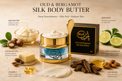 Oud & Bergamot Silk Body Butter 30g – Luxury Hydrating Body Cream for Silky Smooth Skin