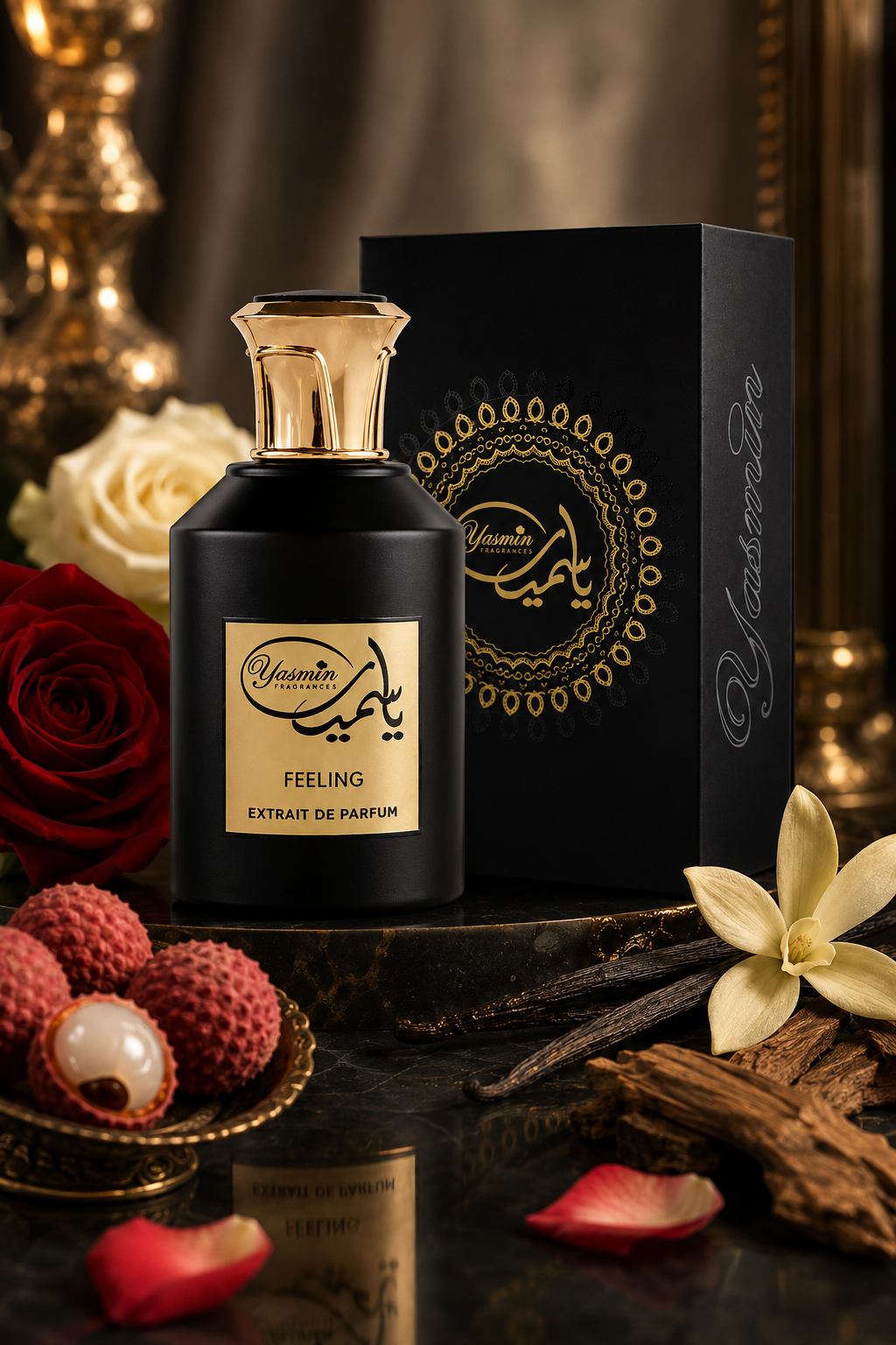 Feeling Extrait De Parfum 100ml (3.4 fl oz) – Luxury Unisex Perfume with Rose, Litchi & Vanilla | Long Lasting Floral Woody Musk Fragrance