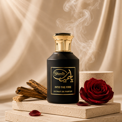 Into The Fire Extrait De Parfum 100ml – Luxury Woody Perfume with Palo Santo, Ebony Wood & Rose