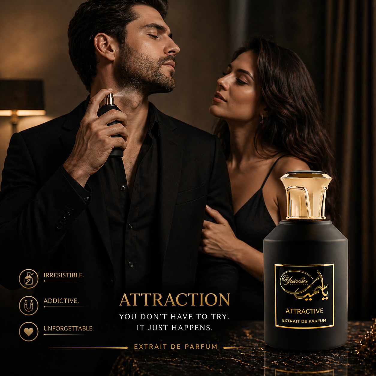 Attractive Extrait de Parfum 100ml – Luxury Vanilla & Leather Unisex Scent