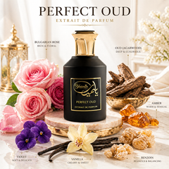 Perfect Oud Extrait de Parfum 100ml – Luxury Oud & Rose Unisex Perfume | Long Lasting Vanilla Amber Night Fragrance