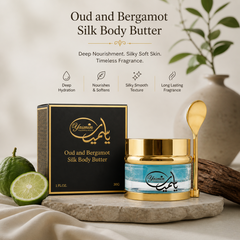 Oud & Bergamot Silk Body Butter 30g – Luxury Hydrating Body Cream for Silky Smooth Skin