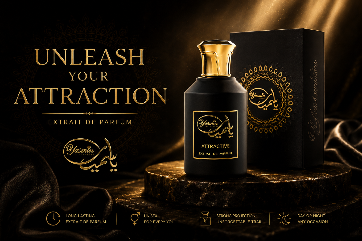 Attractive Extrait de Parfum 100ml – Luxury Vanilla & Leather Unisex Scent