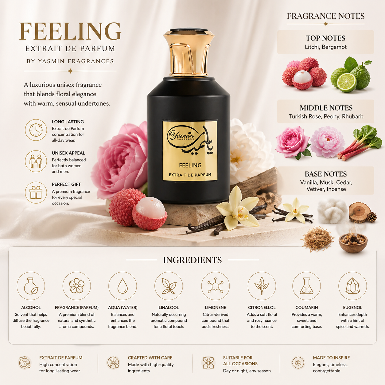 Prestige Lady Eau De Parfum 100ml – Warm Floral Luxury Perfume for Women with Orange Blossom, Rose, Vanilla & Marshmallow